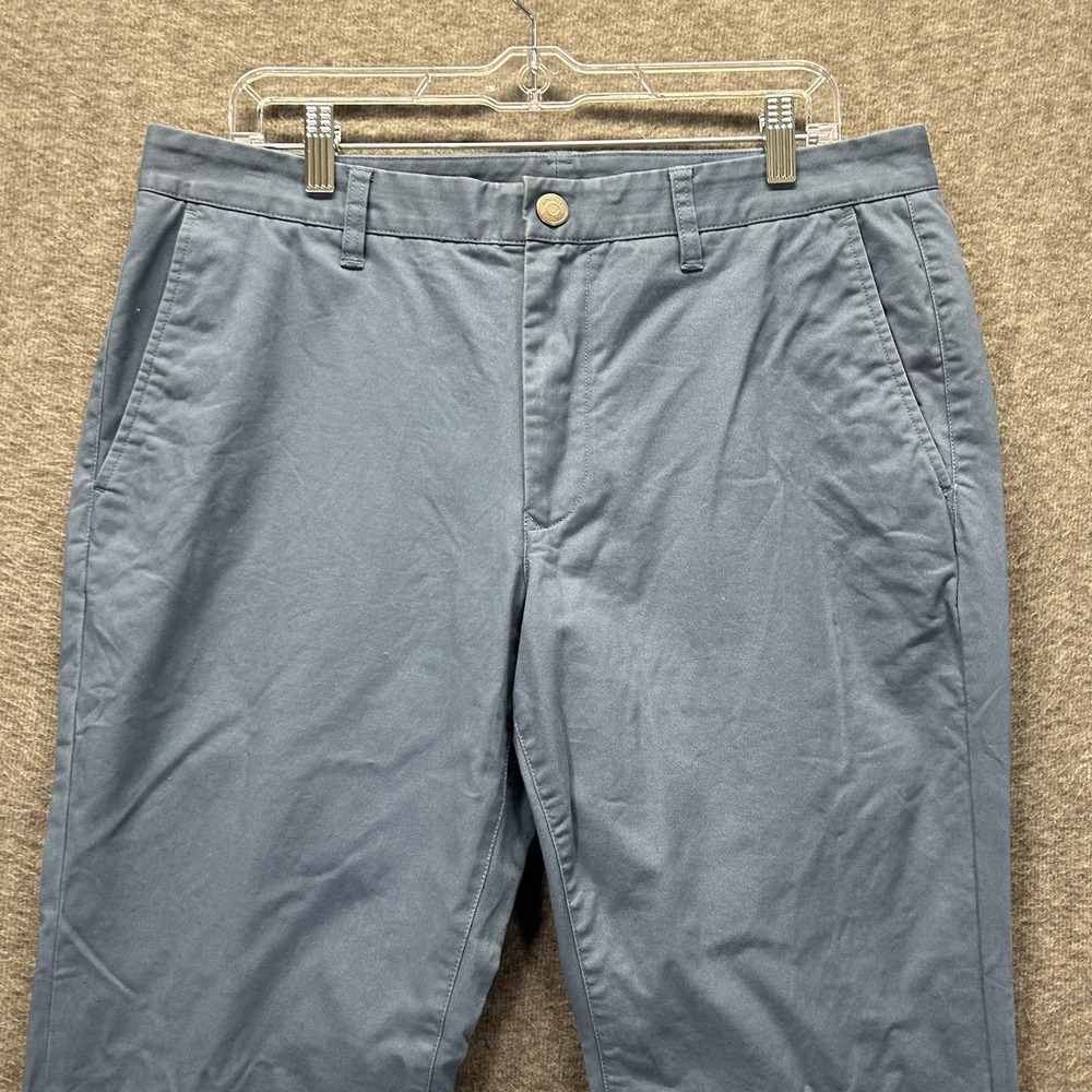 Bonobos Mens 34x32 Blue Slim Fit Chino Flat Front Straight Leg Golf Pants